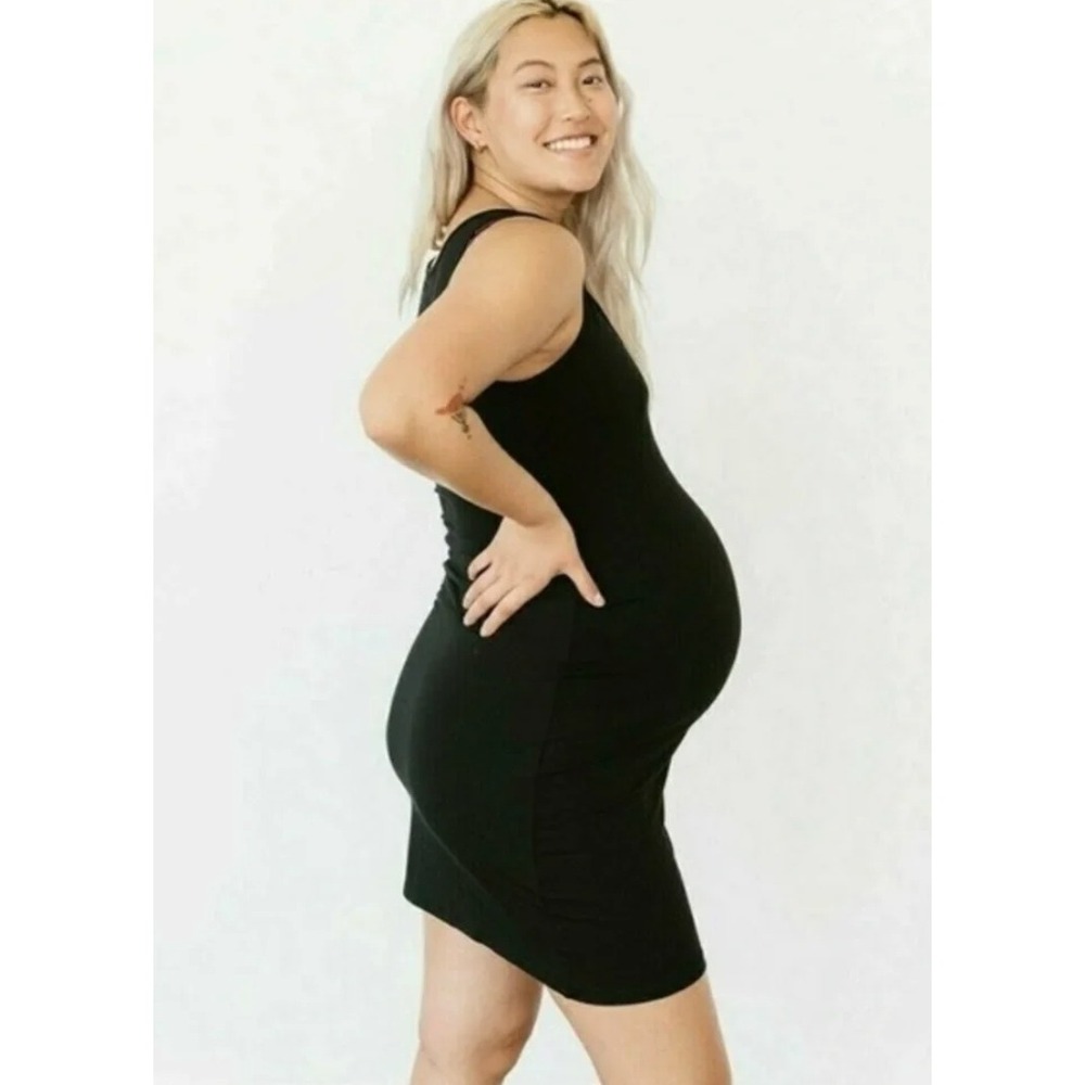 STORQ LBD Maternity Tank Dress Black Sleeveless Bodycon Women's Size 3 US Medium